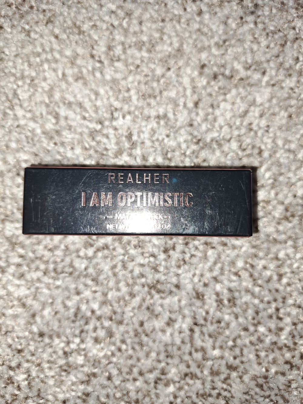 REALHER 'I Am Optimistic' Matte Lipstick - PEACHY NUDE, NEW